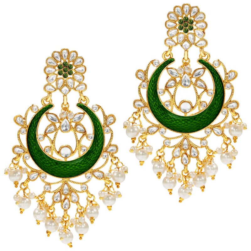 Aheli Indian Traditional Chandbali Dangle Earring Ethnic Festive Bollywood Wedding Jewelry Gift for Women - Image 1